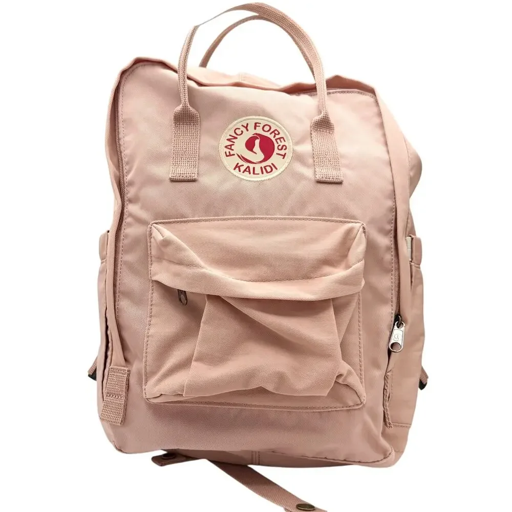 KALIDI Fancy Forest Backpack Pink Nylon Laptop School Bag with Pockets
